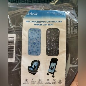 Orzbow Gel Cooling Pad For Stroller & Baby Car Seat Gray Wipe Clean Star Pattern